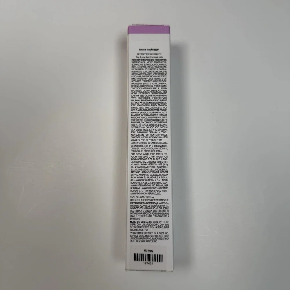 Amway Artistry‎ Ever Perfect Longwearing Foundation 103 Ivory Makeup